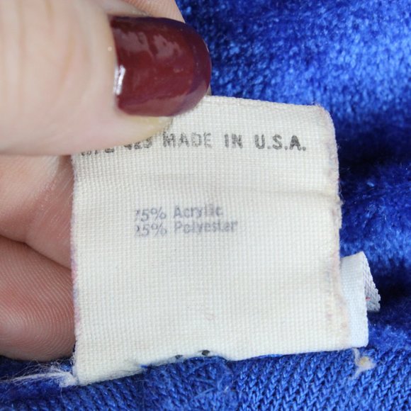 Vintage Levi's Blue Acrylic Zip Up USA National Sport Festival Track Jacket Sz L - Picture 8 of 9